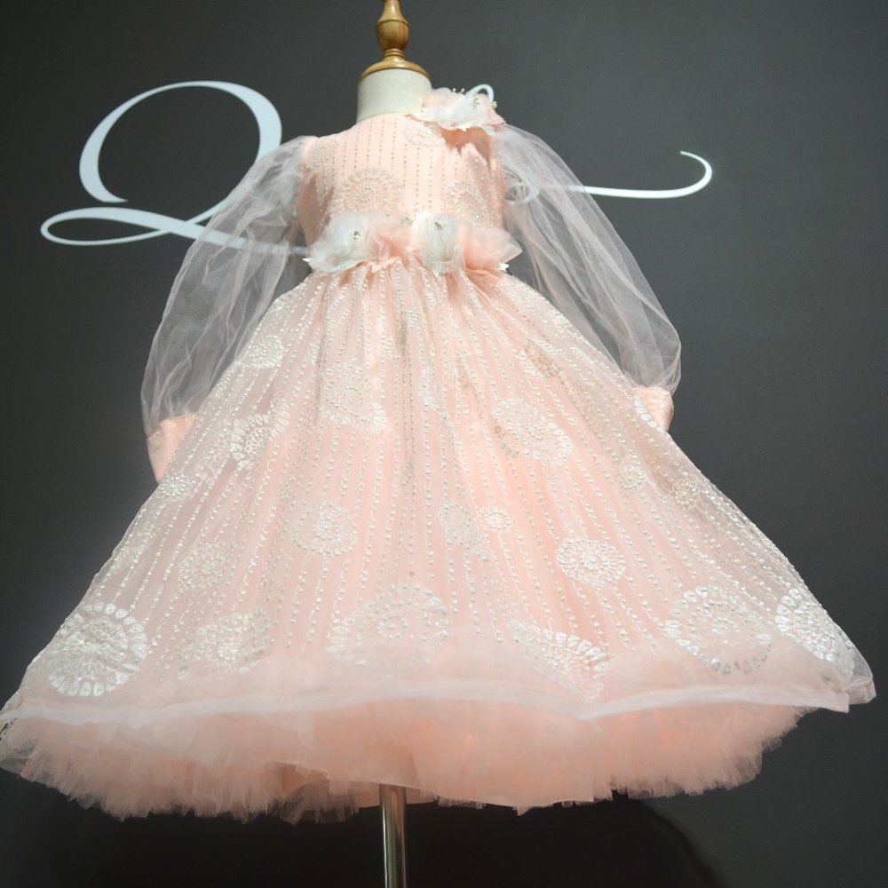 Girls Peach Color Premium Quality Dress